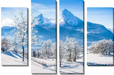 Модульная картина Зимний пейзаж в Швейцарии №2