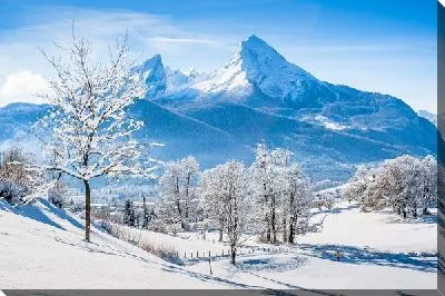 Постер Зимний пейзаж в Швейцарии №2
