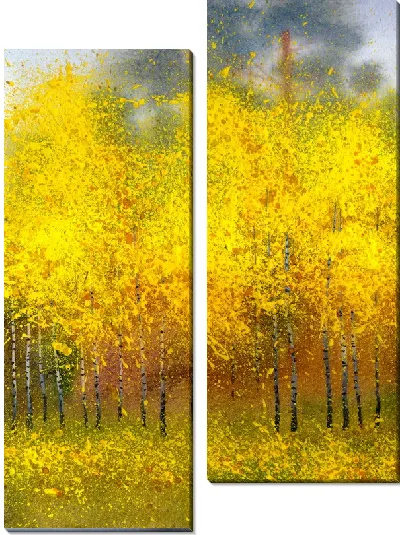 Модульная картина Березы осенью