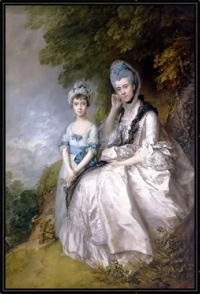 Картина Эстер, графиня Сасекса со своей дочерью, Леди Барбарой Елвертон (1771)