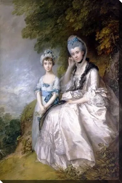 Картина Эстер, графиня Сасекса со своей дочерью, Леди Барбарой Елвертон (1771)