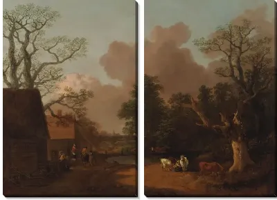 Картина Пейзаж с дояркой (1754-1756)