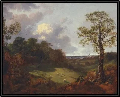 Картина Лесистый пейзаж с коттеджем и пастухом (1748-1750)