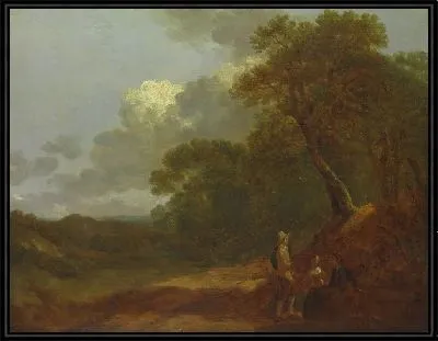 Мужчина разговаривает с двумя сидящими женщинами (1745)