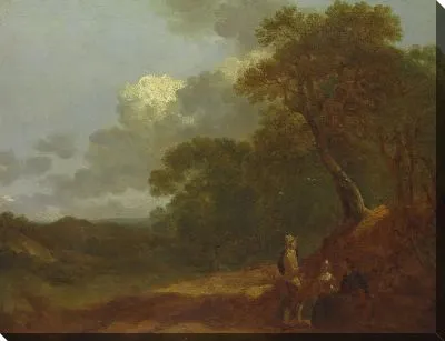 Мужчина разговаривает с двумя сидящими женщинами (1745)