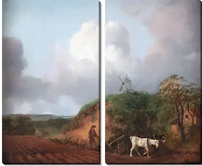 Картина Вспашка с двумя лошадьми (1750-1753)