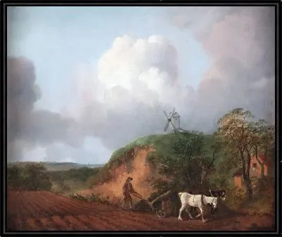 Картина Вспашка с двумя лошадьми (1750-1753)