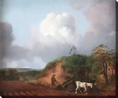 Картина Вспашка с двумя лошадьми (1750-1753)