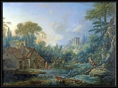 Пейзаж с водяной мельницей