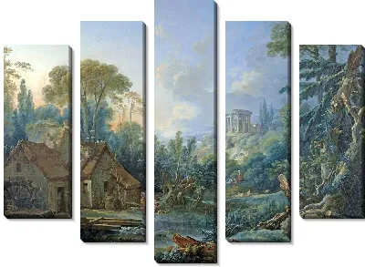 Пейзаж с водяной мельницей