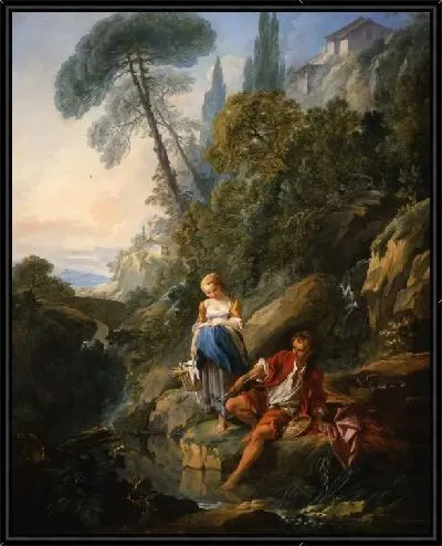 Картина Крестьянский мальчик на рыбалке (1732)