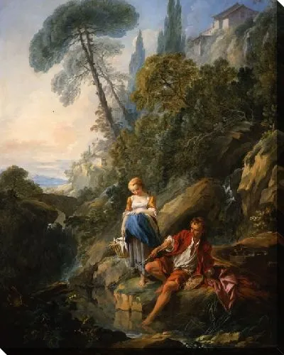 Картина Крестьянский мальчик на рыбалке (1732)