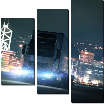 Модульная картина Грузовик ночью