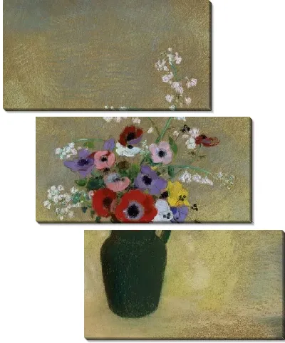 Картина Большая зеленая ваза с разными цветами (1910-1912)