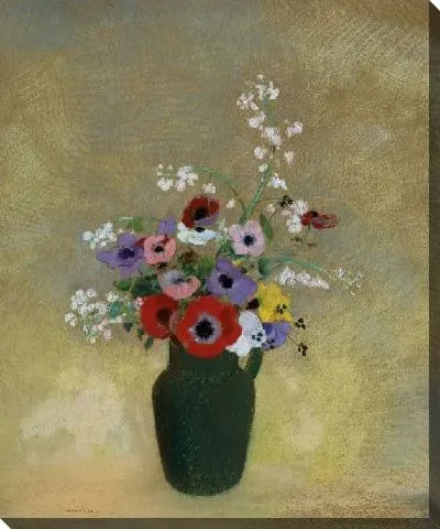 Картина Большая зеленая ваза с разными цветами (1910-1912)
