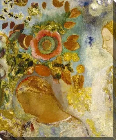 Картина Две молодые девушки среди цветов (1912)