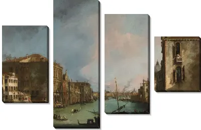 Модульная картина Большой канал в Венеции с мостом Риальто (1724)