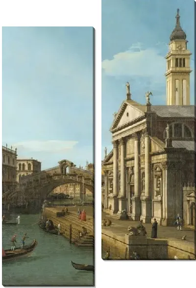 Модульная картина Мост Риальто и церковь (1750)