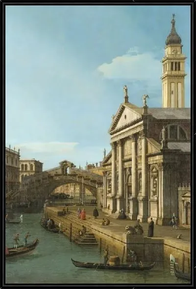 Картина Мост Риальто и церковь (1750)