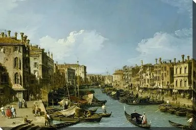 Картина маслом Большой канал рядом с мостом Риальто, Венеция (1730)