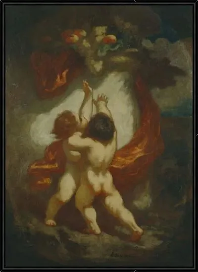 Картина Два малыша стремятся к фруктам (1845-1850)