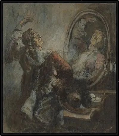 Актер позирует перед зеркалом (1808-1879)