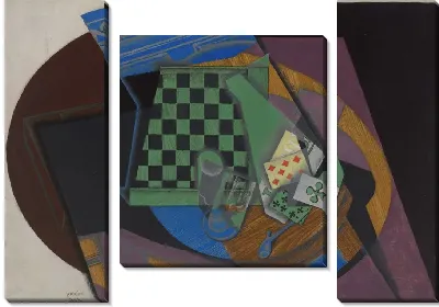 Картина Шахматная доска и игральные карты (1915)