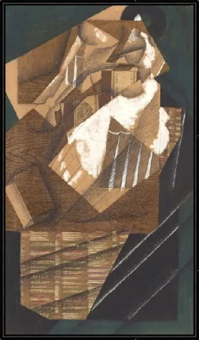 Картина Графин, стакан и пачка табака (1914)