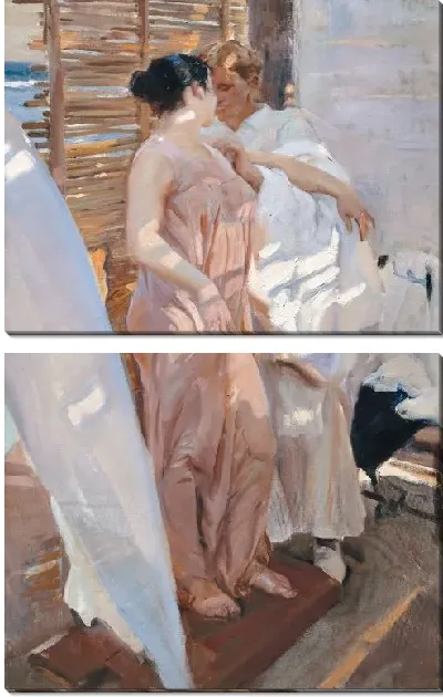 Картина Розовое одеяние. После купания (1916)