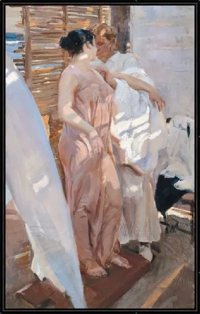 Картина Розовое одеяние. После купания (1916)