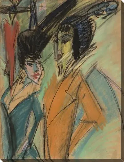 Картина Две леди на прогулке (1914)