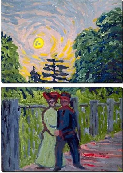 Картина Восход луны: солдат и дева (1905)