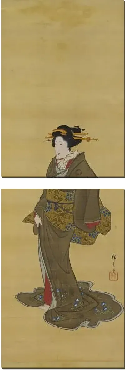 Картина Гейша (1854-1860) (Geisha from Both Capitals: Edo, right scroll)