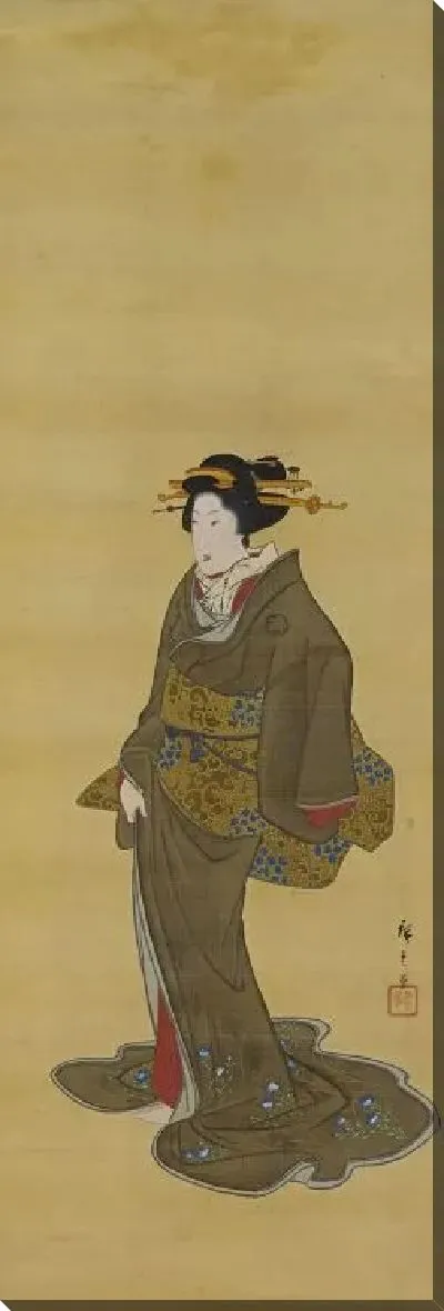 Картина Гейша (1854-1860) (Geisha from Both Capitals: Edo, right scroll)