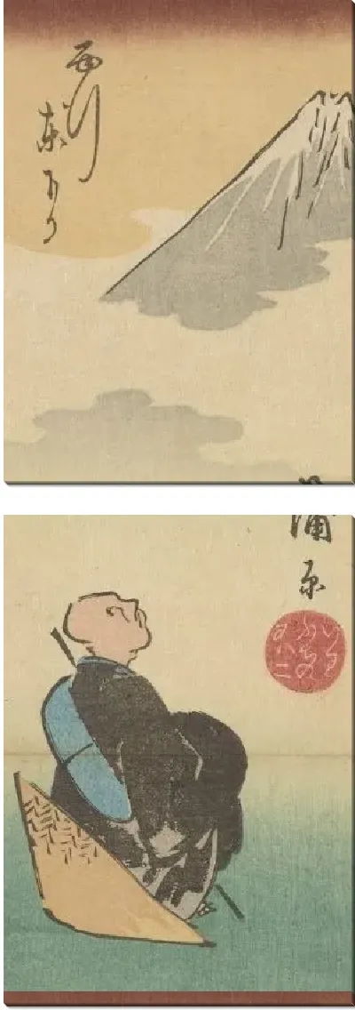 Картина Иккю (3 prints - Ikkyu, Yamamoto Kansuke, Saigyo)