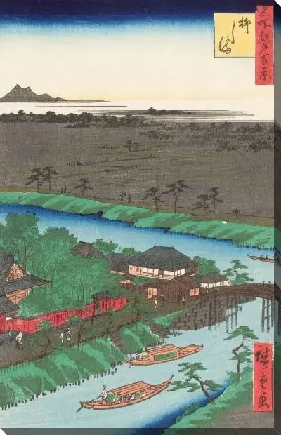 Картина Острова Янагишима (1857) (One Hundred Famous Views of Edo “Yanagishima Island ”)