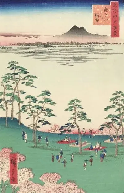 Картина Вид на север (1856) (One Hundred Famous Views of Edo “View to the North from Asukayama Hill”)