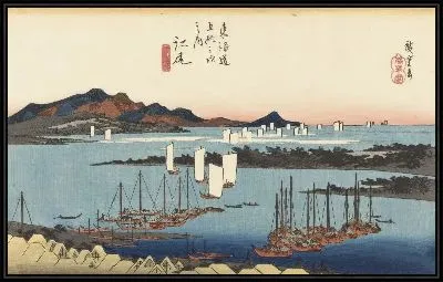 Картина Отдаленный вид на Михо (1833) (Fifty-Three Stations of the Tokaido Hoeido Edition “Ejiri (Distant View of Miho)”)
