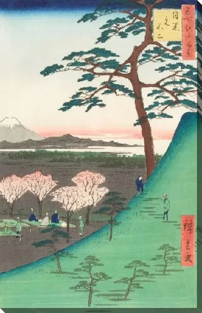 Картина Фудзи (1857) (One Hundred Famous Views of Edo “Original Fuji in Meguro”)