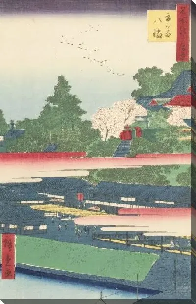 Картина Святыня (1858) (One Hundred Famous Views of Edo “Ichigaya Hachiman Shrine”)