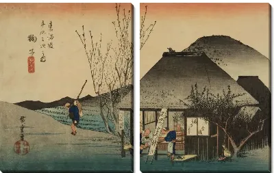 Картина Чайный домик (1833) (Local Specialty Teahouse, Mariko, from the series the Fifty-three Stations of the Tokaido (Hoeido edition))