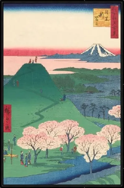 Картина Нью-Фудзи в Мегуро (1857) (One Hundred Famous Views of Edo “New Fuji in Meguro”)