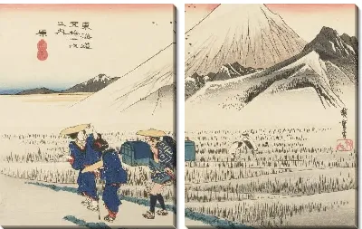 Картина Горы Фудзи в первой половине дня (1833) (Fifty-Three Stations of the Tokaido Hoeido Edition “Hara (Mt. Fuji in the Morning)”)