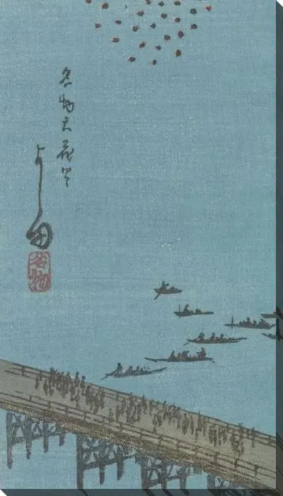 Картина Ландшафтный дизайн (Three prints: Yoshida Aki no Umi - Landscape)