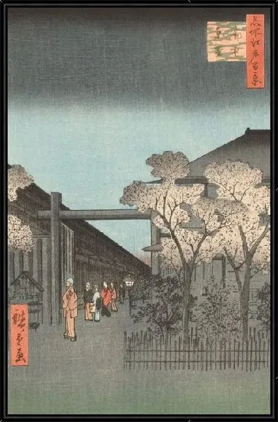 Картина Рассвет (1857) (One Hundred Famous Views of Edo “Dawn Inside Yoshiwara”)