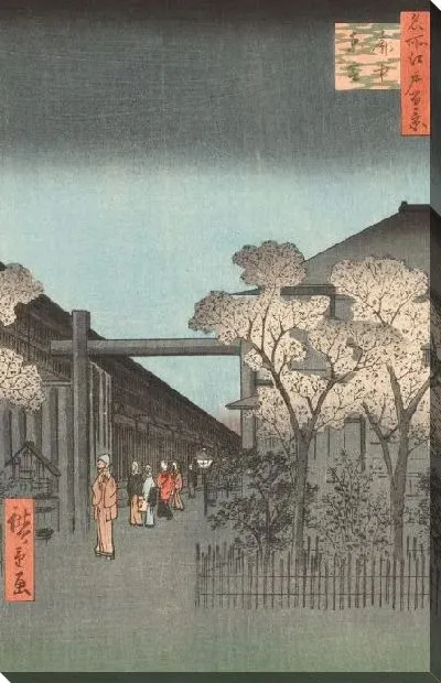 Картина Рассвет (1857) (One Hundred Famous Views of Edo “Dawn Inside Yoshiwara”)
