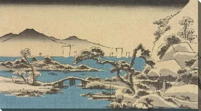 Картина Ландшафтный дизайн (Three prints: Yoshida Aki no Umi - Landscape)