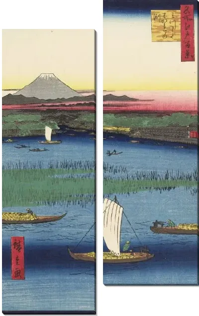 Картина Митсумата (1857) (One Hundred Famous Views of Edo “Mitsumata Wakarenofuchi”)