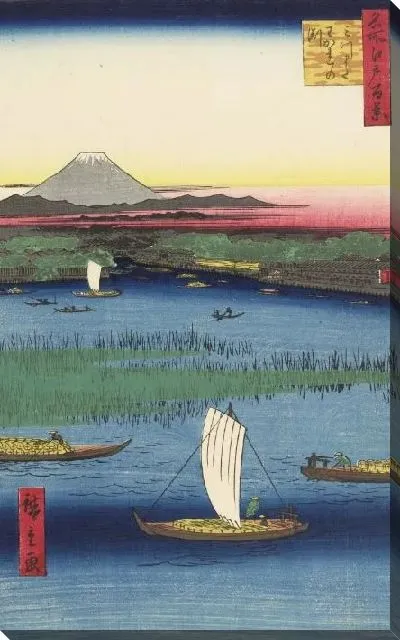 Картина Митсумата (1857) (One Hundred Famous Views of Edo “Mitsumata Wakarenofuchi”)