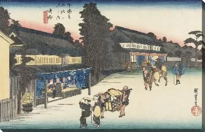 Картина Ариматсу (1833) (Fifty-Three Stations of the Tokaido Hoeido Edition “Narumi (Famous Arimatsu Dyed Cloth)”)